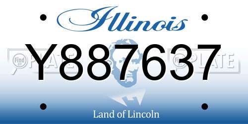 Y887637 Illinois License Plate