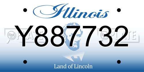 Y887732 Illinois License Plate