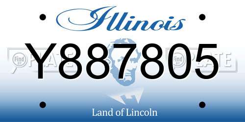 Y887805 Illinois License Plate