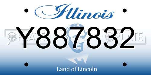 Y887832 Illinois License Plate