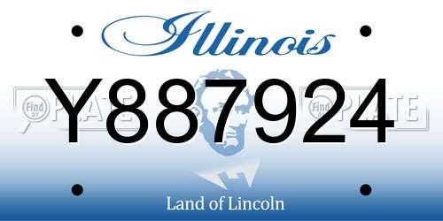 Y887924 Illinois License Plate