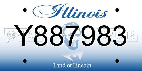 Y887983 Illinois License Plate