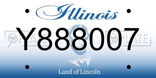 Y888007 Illinois License Plate