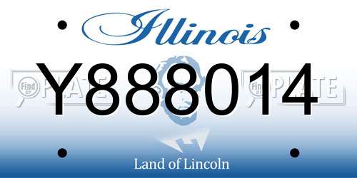 Y888014 Illinois License Plate