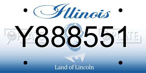 Y888551 Illinois License Plate