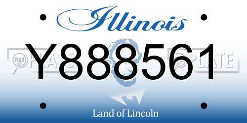 Y888561 Illinois License Plate