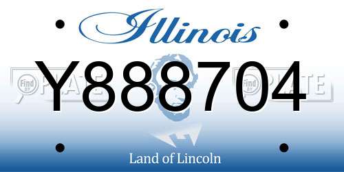 Y888704 Illinois License Plate