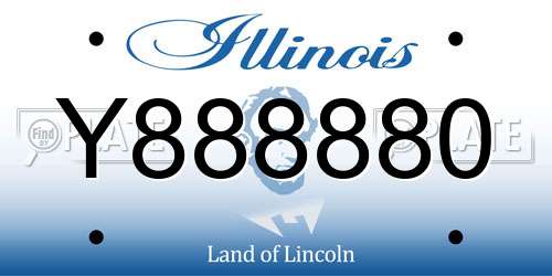 Y888880 Illinois License Plate