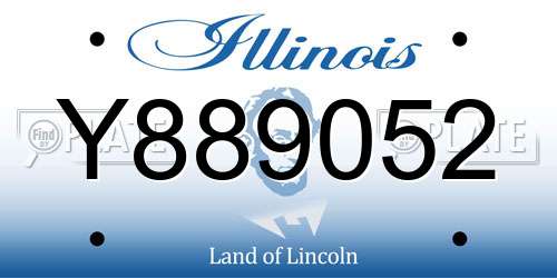 Y889052 Illinois License Plate