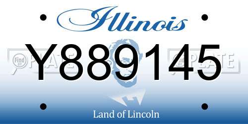 Y889145 Illinois License Plate