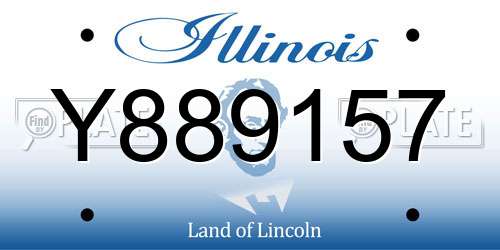 Y889157 Illinois License Plate