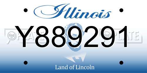 Y889291 Illinois License Plate