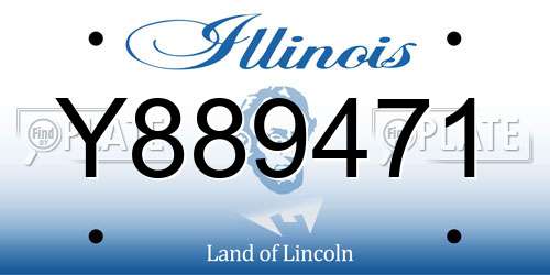 Y889471 Illinois License Plate