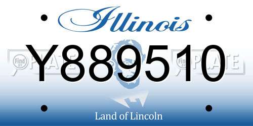 Y889510 Illinois License Plate