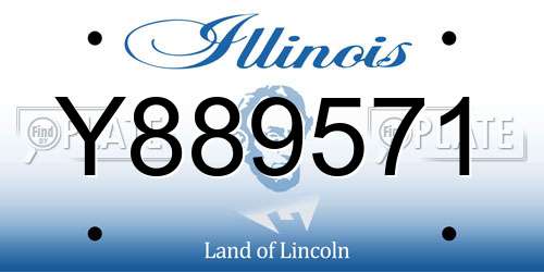 Y889571 Illinois License Plate