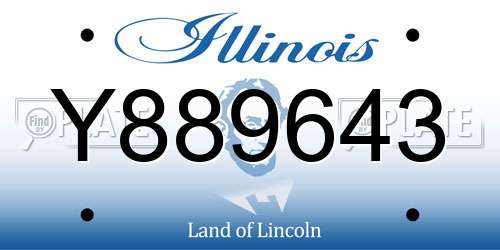 Y889643 Illinois License Plate