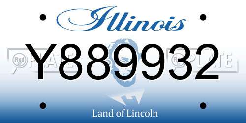 Y889932 Illinois License Plate