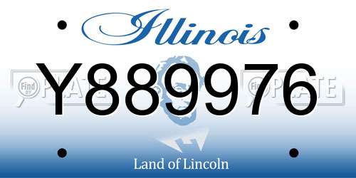Y889976 Illinois License Plate