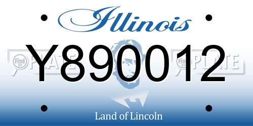 Y890012 Illinois License Plate
