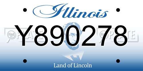 Y890278 Illinois License Plate