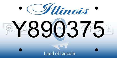 Y890375 Illinois License Plate