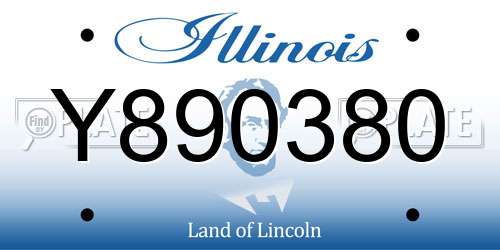 Y890380 Illinois License Plate