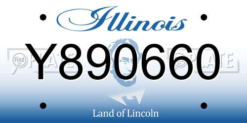 Y890660 Illinois License Plate