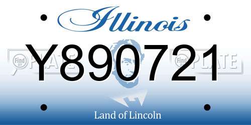 Y890721 Illinois License Plate