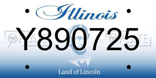 Y890725 Illinois License Plate