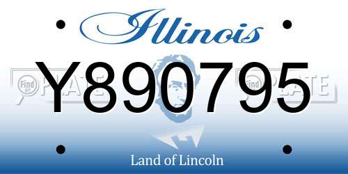 Y890795 Illinois License Plate