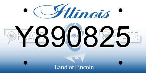 Y890825 Illinois License Plate