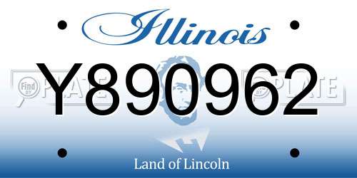 Y890962 Illinois License Plate