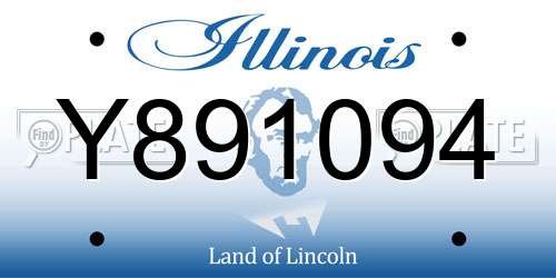 Y891094 Illinois License Plate