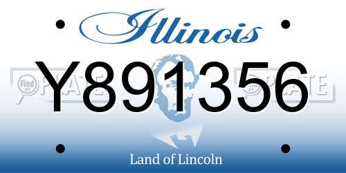 Y891356 Illinois License Plate