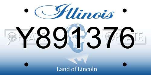 Y891376 Illinois License Plate