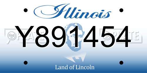 Y891454 Illinois License Plate