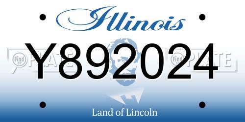 Y892024 Illinois License Plate