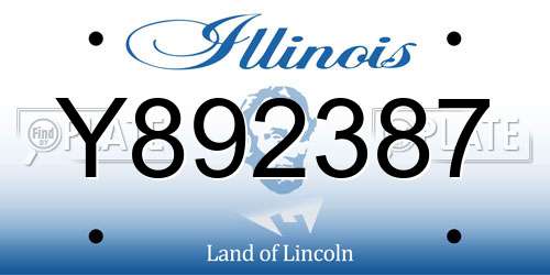 Y892387 Illinois License Plate
