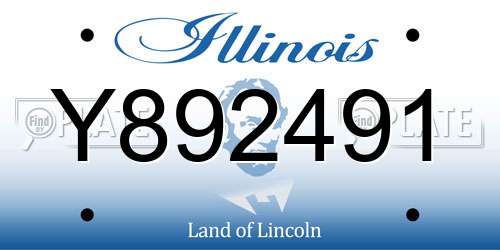 Y892491 Illinois License Plate