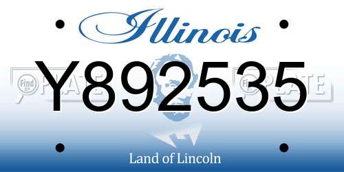 Y892535 Illinois License Plate