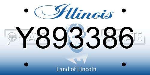 Y893386 Illinois License Plate