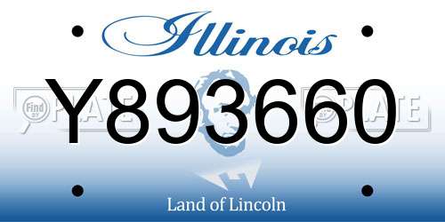 Y893660 Illinois License Plate