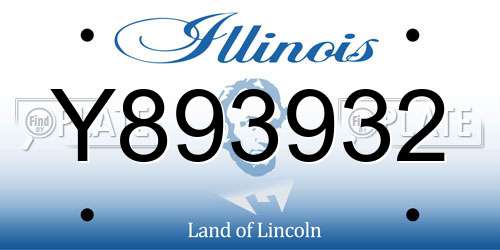 Y893932 Illinois License Plate