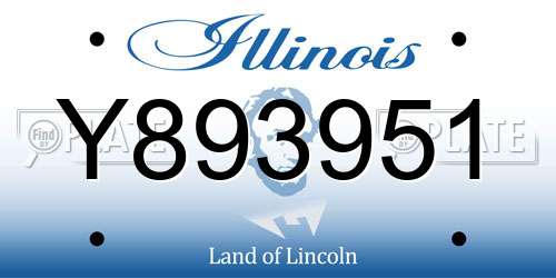 Y893951 Illinois License Plate