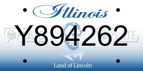 Y894262 Illinois License Plate