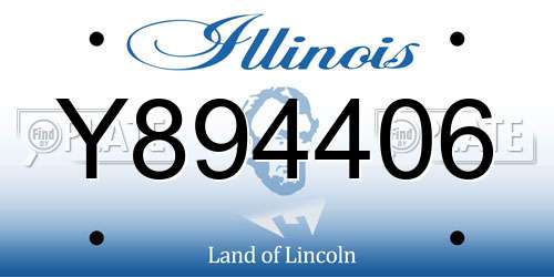 Y894406 Illinois License Plate