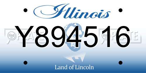 Y894516 Illinois License Plate
