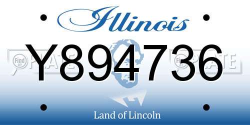 Y894736 Illinois License Plate