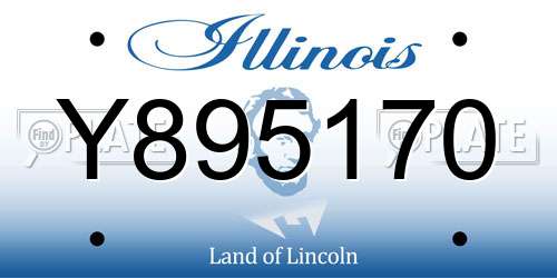 Y895170 Illinois License Plate