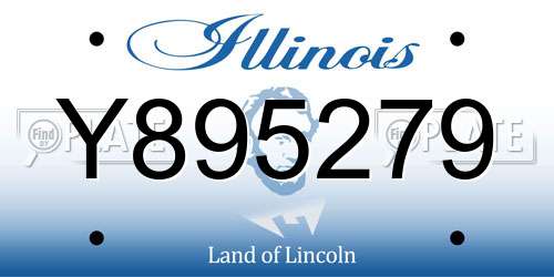 Y895279 Illinois License Plate